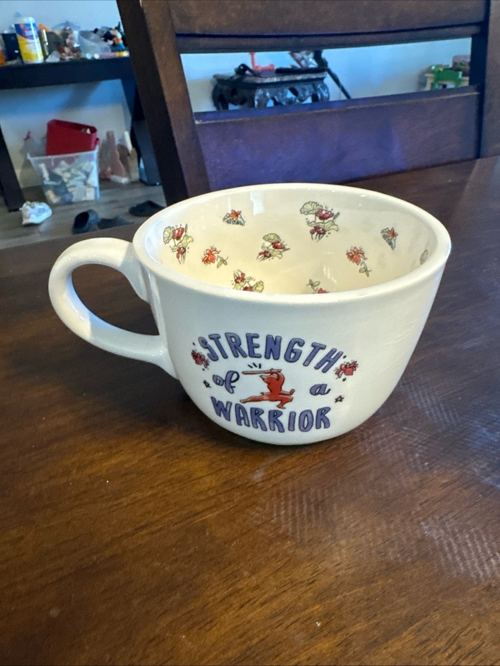 Strength of a Warrior Ceramic Mug - White with Red & Blue Accent Disney princess